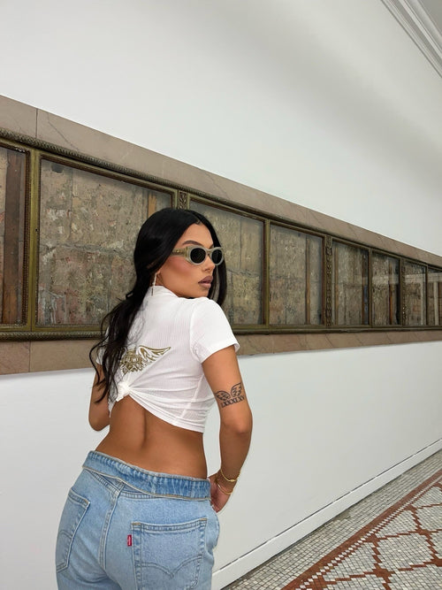 CNT ANGELS CLUB ZIPPER CROP