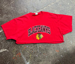 VTG BLK HAWKS CROP