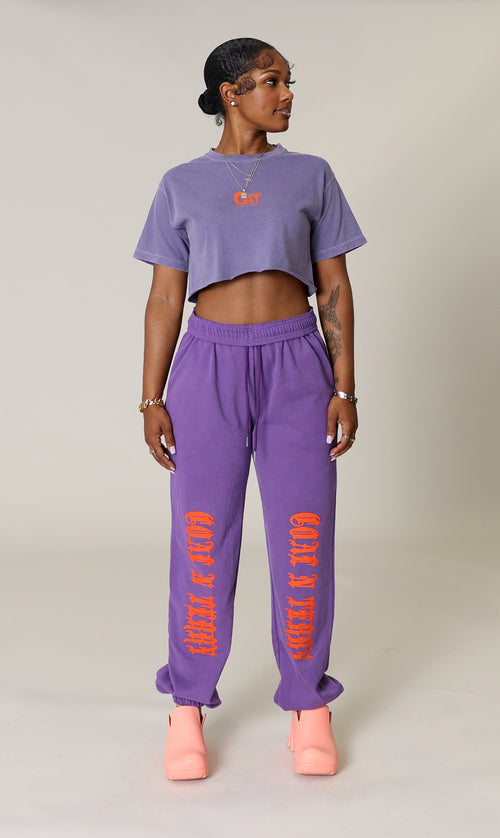 紫色与橙色 MEDI 慢跑裤