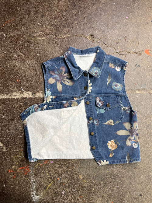 VTG FLORAL DENIM VEST