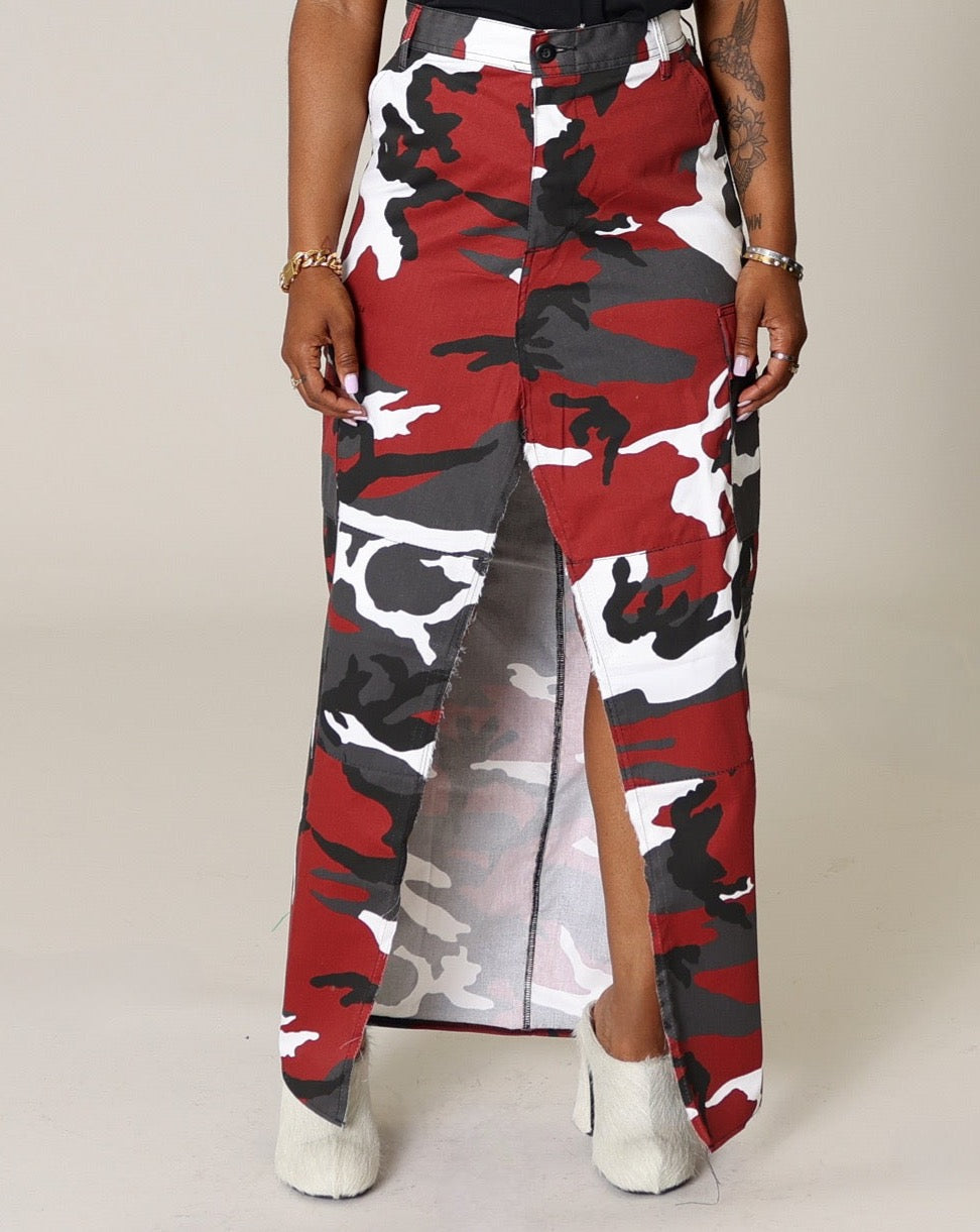 Camo maxi on sale skirt with pockets