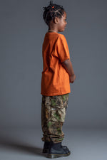 儿童橙色 N 黑色 BAR T 恤