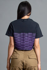 BLK N 紫色格子短款 T 恤