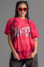 BERRY DYED N SILVER CNT OVERLAY TEE