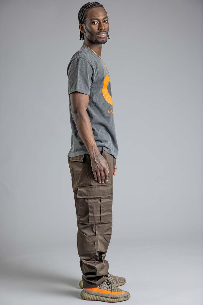 男士深灰色 N 橙色碳纤维活动 T 恤