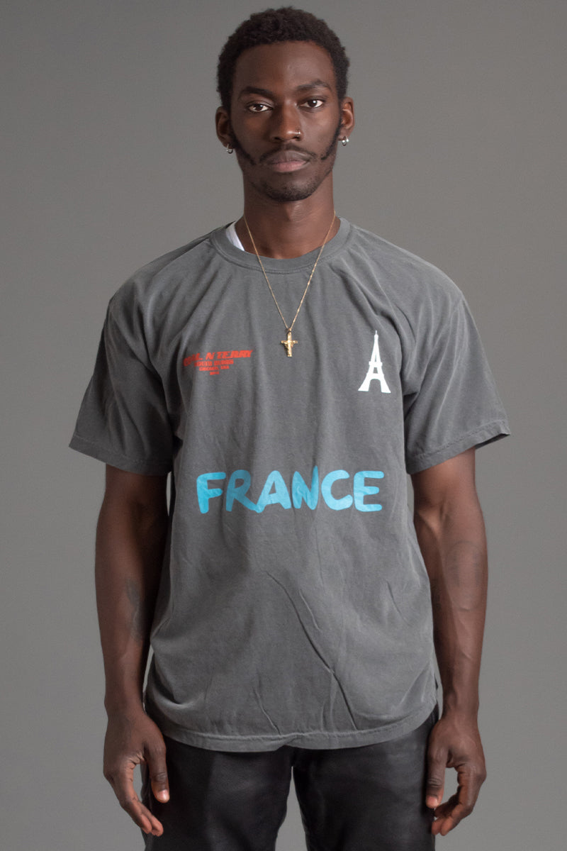 男士深灰色法国队 T 恤