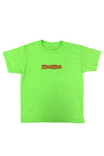 儿童霓虹绿红迷你格子 T 恤