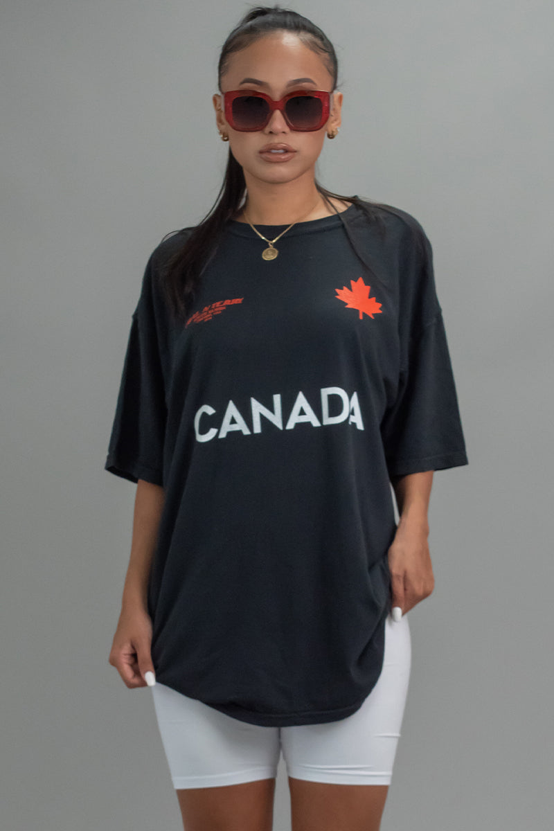 加拿大队黑色 T 恤