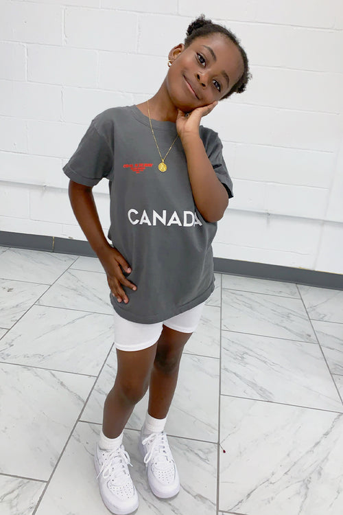儿童灰色加拿大队 T 恤