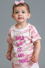 婴儿粉色迷彩任意 T 恤