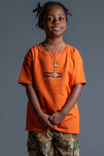 儿童橙色 N 黑色 BAR T 恤
