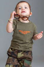 婴儿大麻色 N 橙色 BURBS T 恤