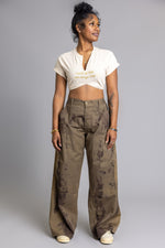DYED WIDE LEG CARGO PANT
