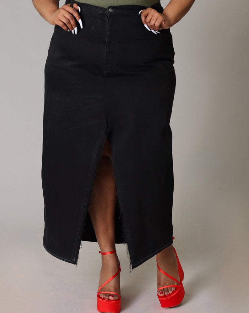 On My Mind Denim Maxi Skirt - Black Wash | Fashion Nova, Skirts | Fashion  Nova